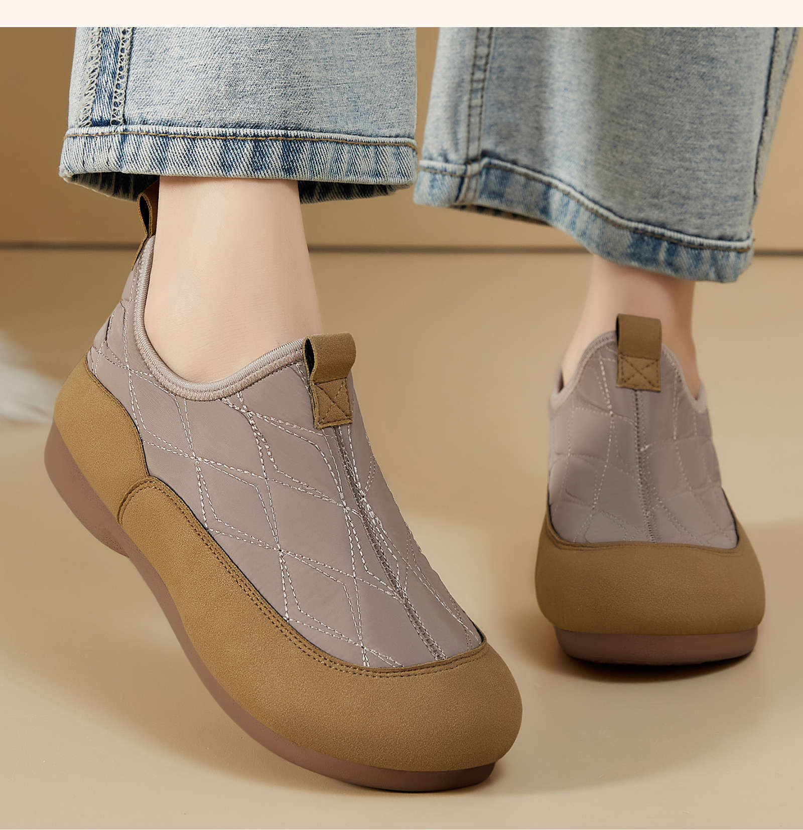 Sewing Fleece - Sapatos femininos de inverno forrados com