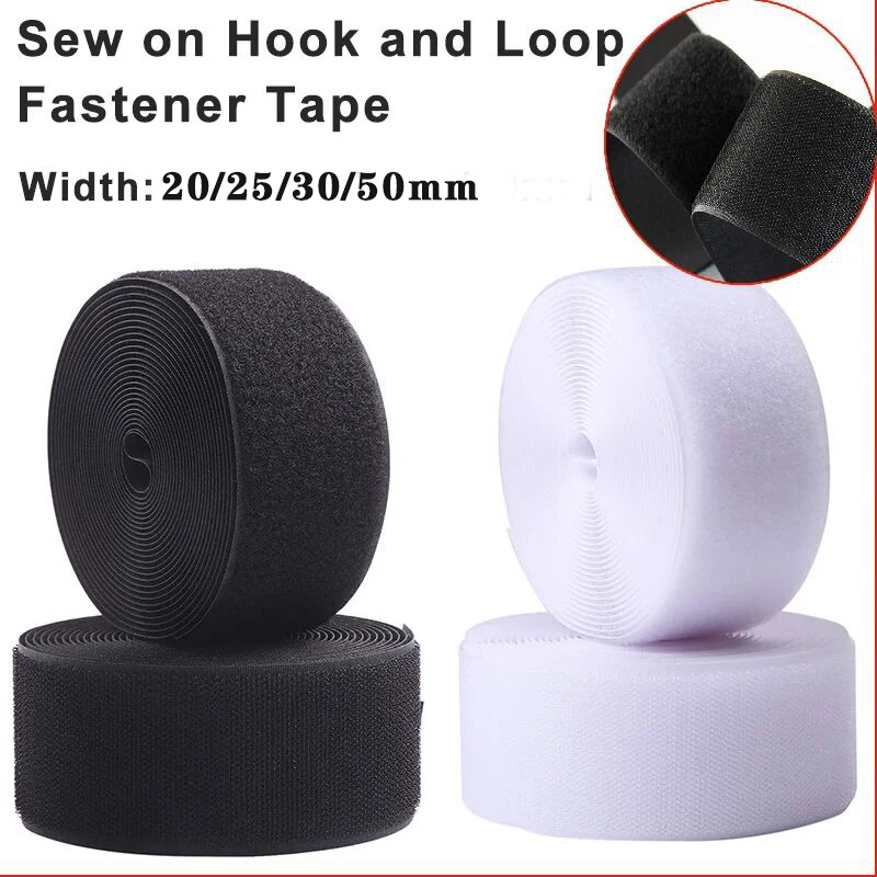Velcro Sew On - 20-50mm preto branco gancho e laço
