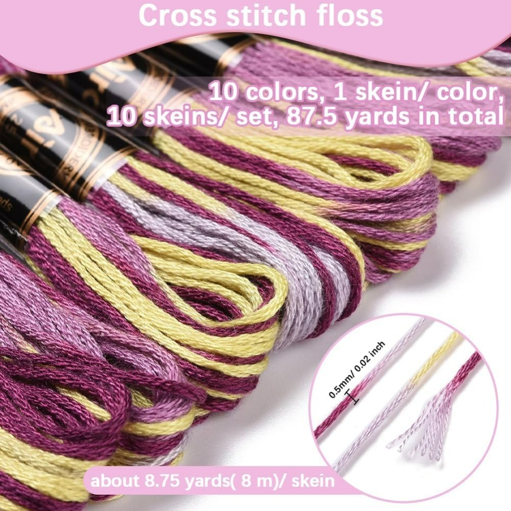 6 fios roxo variegado bordado  - Embroidery Floss Thread avaliação e preço