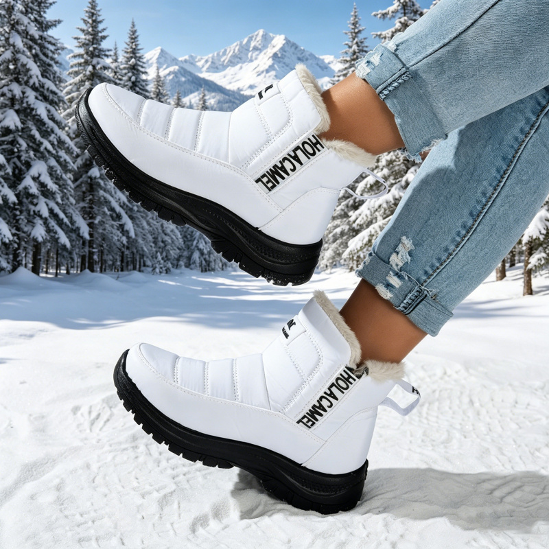 Botas de neve femininas com fo - Sewing Fleece avaliação e preço