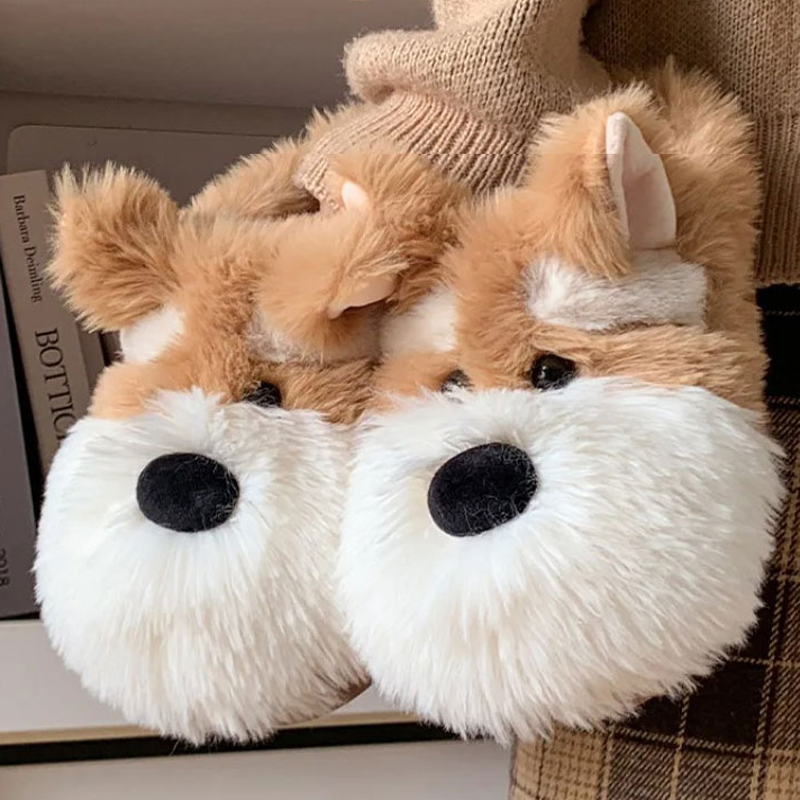 Cão casa fuzzy chinelo mulher  - Sewing Fleece avaliação e preço